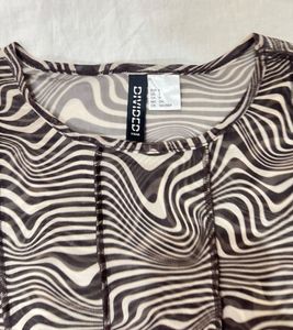 Sheer Zebra Print Mesh Top