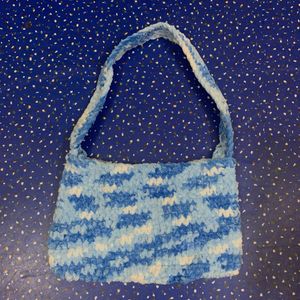 Handmade Blue Fuzzy Shoulder Bag⭐️