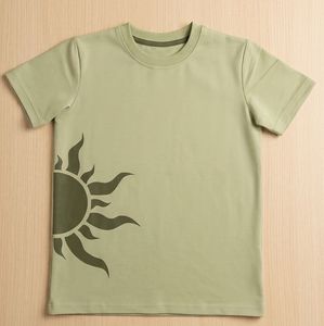 Light Green T-Shirt with Sun Print