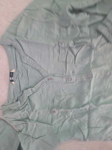 Light Green Collared Button-Up Shirt