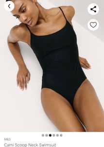 M&amp;S New Collection Black Cami Scoop Neck Swimsuit