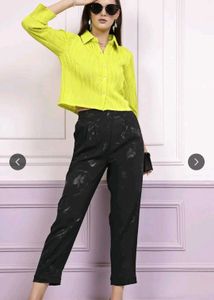 Free delivery! Neon Green Textured Button-Up Shirt
