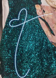 Emerald Sequin Party one-pieceGown