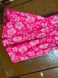 Vibrant Pink Floral Mini Dress