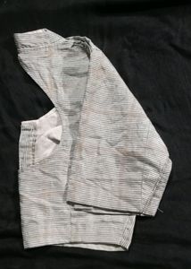 Black And White Gray Blouse