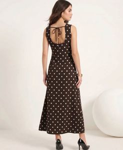 Classic Polka Dot Midi Dress