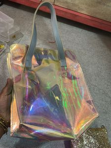 Holographic Tote Bag with Glitter Pouch