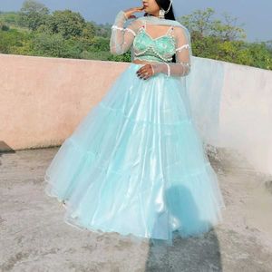 Stunning Sky Blue Lehenga Choli