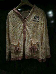 Hello Kitty Fuzzy Knit Cardigan