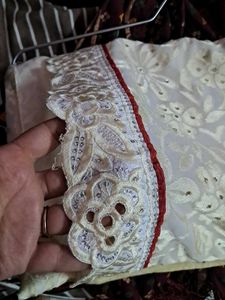 Golden Saari with cutwork border original baraso