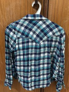 ONLY Blue &amp; Green Plaid Button-Up Shirt