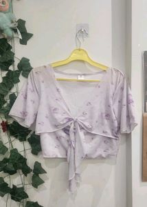 Floral Tie-Front Crop Top| worn 3 times 🎀