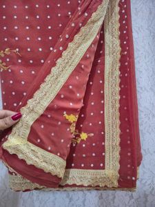 Elegant Polka Dot Saree