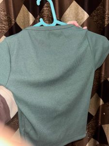 Cute Pink Zudio Top &amp; Green Souled Store Crop Tops