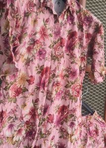 Pink Floral Kurta Set