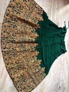 Elegant Green Embroidered Lehenga Skirt