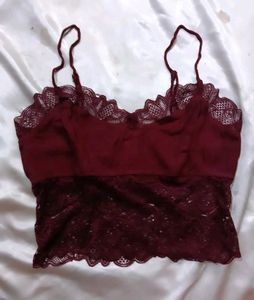 Burgundy Lace Cami Top