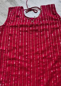 Sparkling Red Kurta Set
