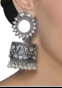 Mirror Work Heavy Jhumka