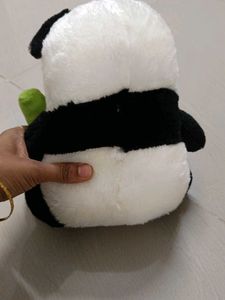 Adorable Panda Stuffed Toy with Bamboo