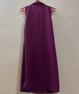 Tommy Hilfiger Sleeveless Purple Pleated Dress