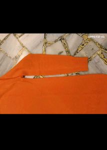 32.Orange Long Sleeve Sweater