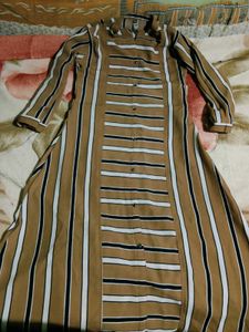 Stylish Striped Button-Up Midi Dress