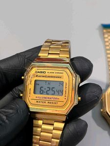 Golden digital Watch unisex