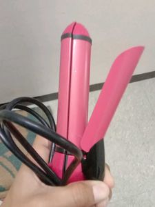 Pink Hair Curling Iron and straightener