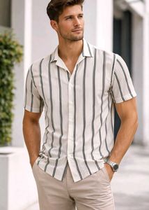 Men's Striped Short Sleeve Shirt