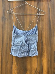 pastel blue Sheer Ruched Camisole Top