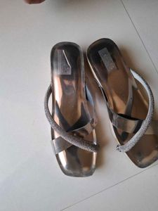 Sparkling Silver Flat Sandals