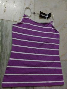Purple Striped Spaghetti Top