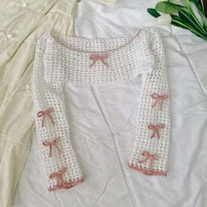 Crochet Shrug with Bows