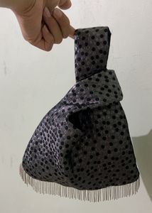 Black &amp; Silver Polka Putli Bag