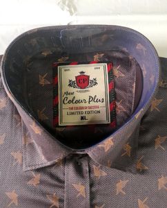 Men's Printed Casual Purple Shirt Cotton Formal XL
