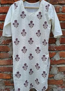 White Kurti + FREE BIBA Kurt