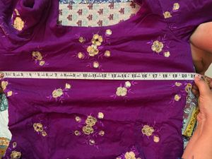 Elegant Purple chinoun kurta set with dupatta