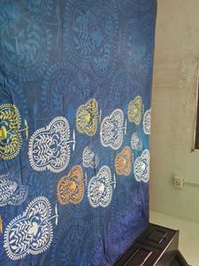 pure cottonBlue Paisley Queen Bed Sheet of 1