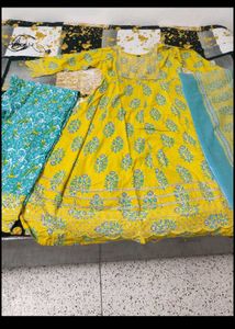 combo Beautiful Yellow Kurta and duppata pant bo