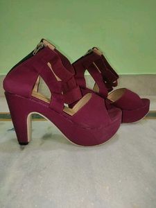 Women's Burgundy/Maroon Heels Sandals | UK/Ind 6