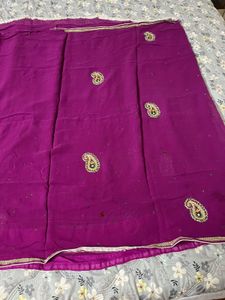 georgette purple saree
