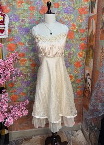 Vintage Cream Lace Slip Dress
