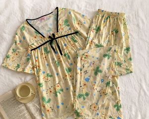 Cute Yellow Floral Pajama Set