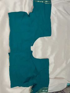 Teal Embellished Saree with blouse