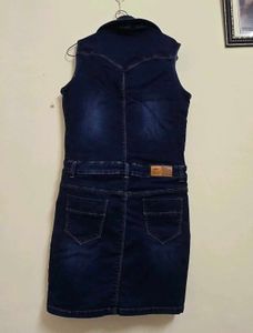 Sleeveless Denim Shirt Dress