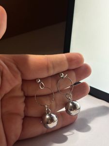 Chunky Ball &amp; Chain Hoop Earrings