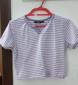 Casual Striped Crop Top