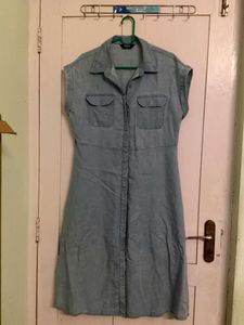 Light Blue Denim Shirt Dress