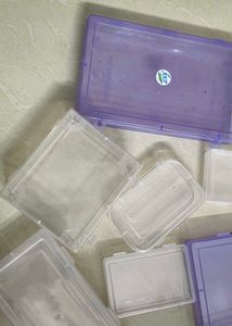 10 Assorted Plastic Storage Boxes with Lids